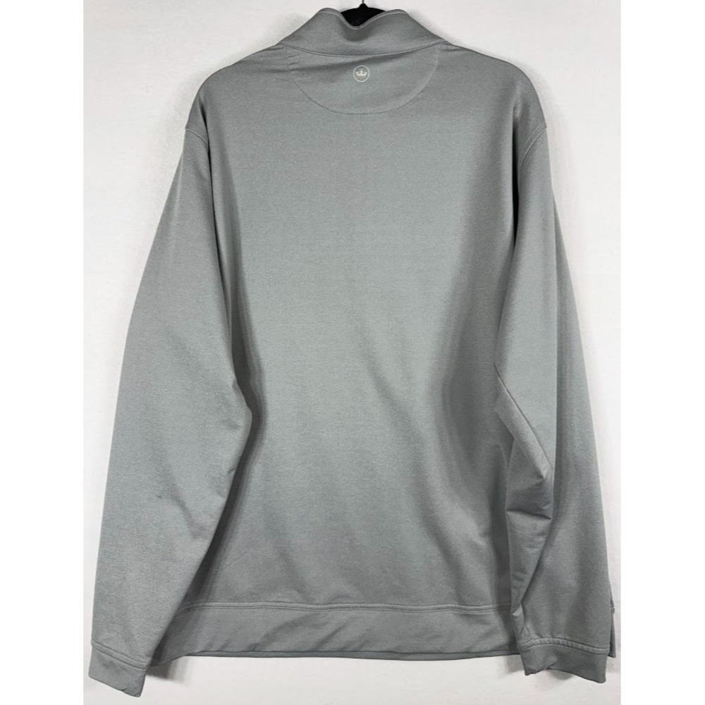 Peter Millar Pullover Men XXL Gray  1/4‎ Zip Performance Stretch Mock Neck Logo - Picture 2 of 16